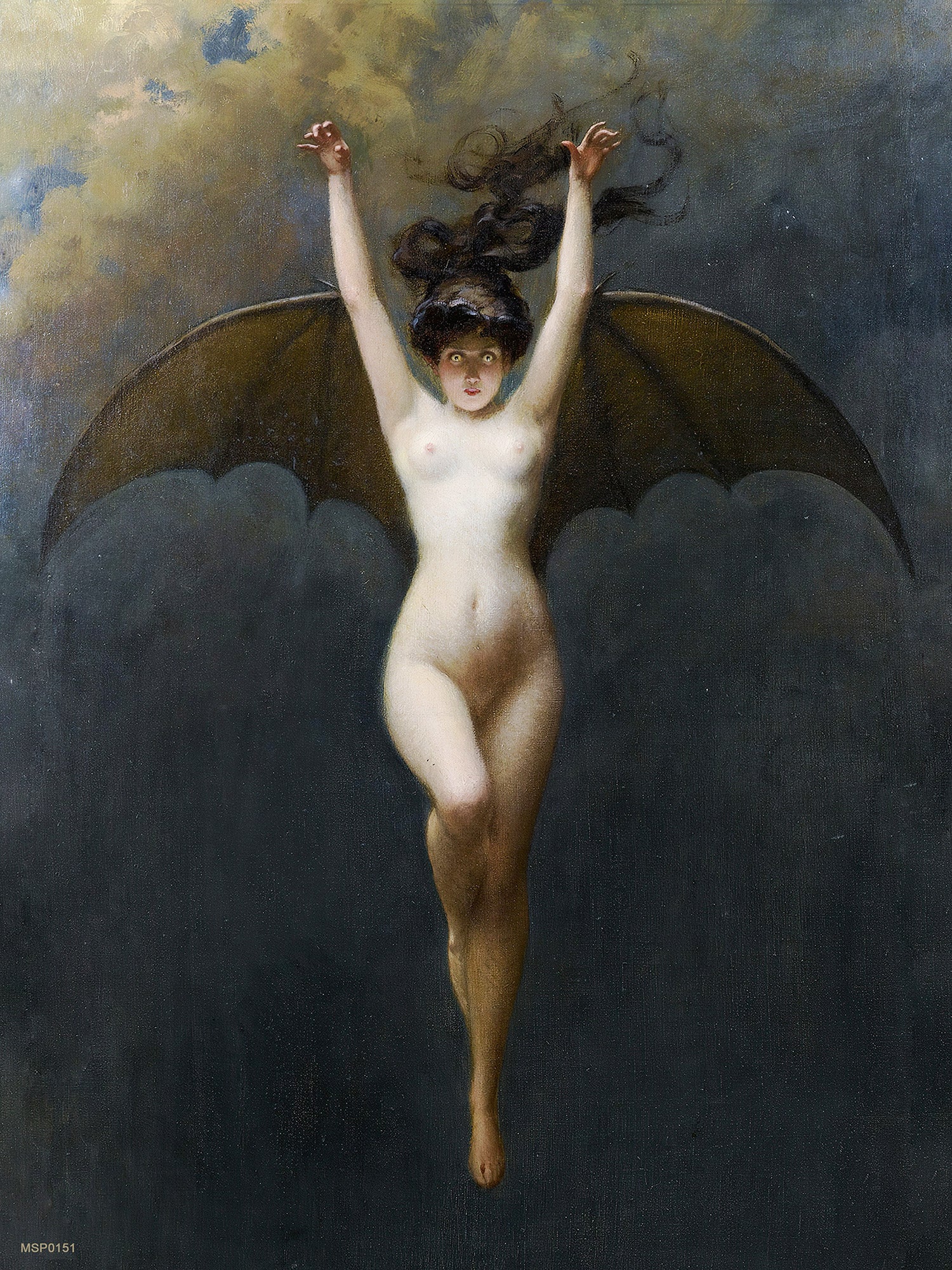 Albert Joseph Penot The Bat Woman 1890 30x40cm Art Print