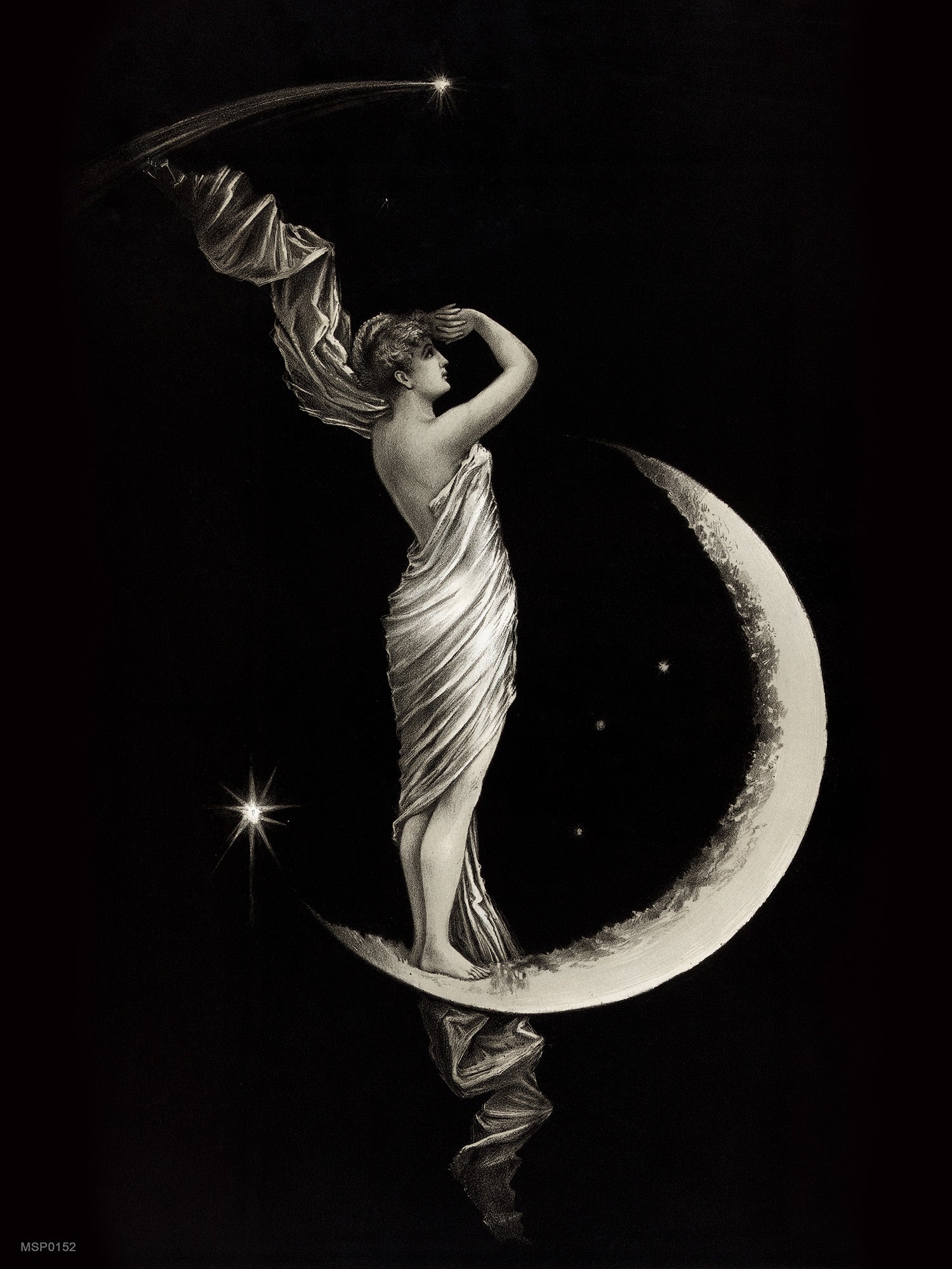 The Moon Goddess Vintage Victorian 30x40cm Art Print