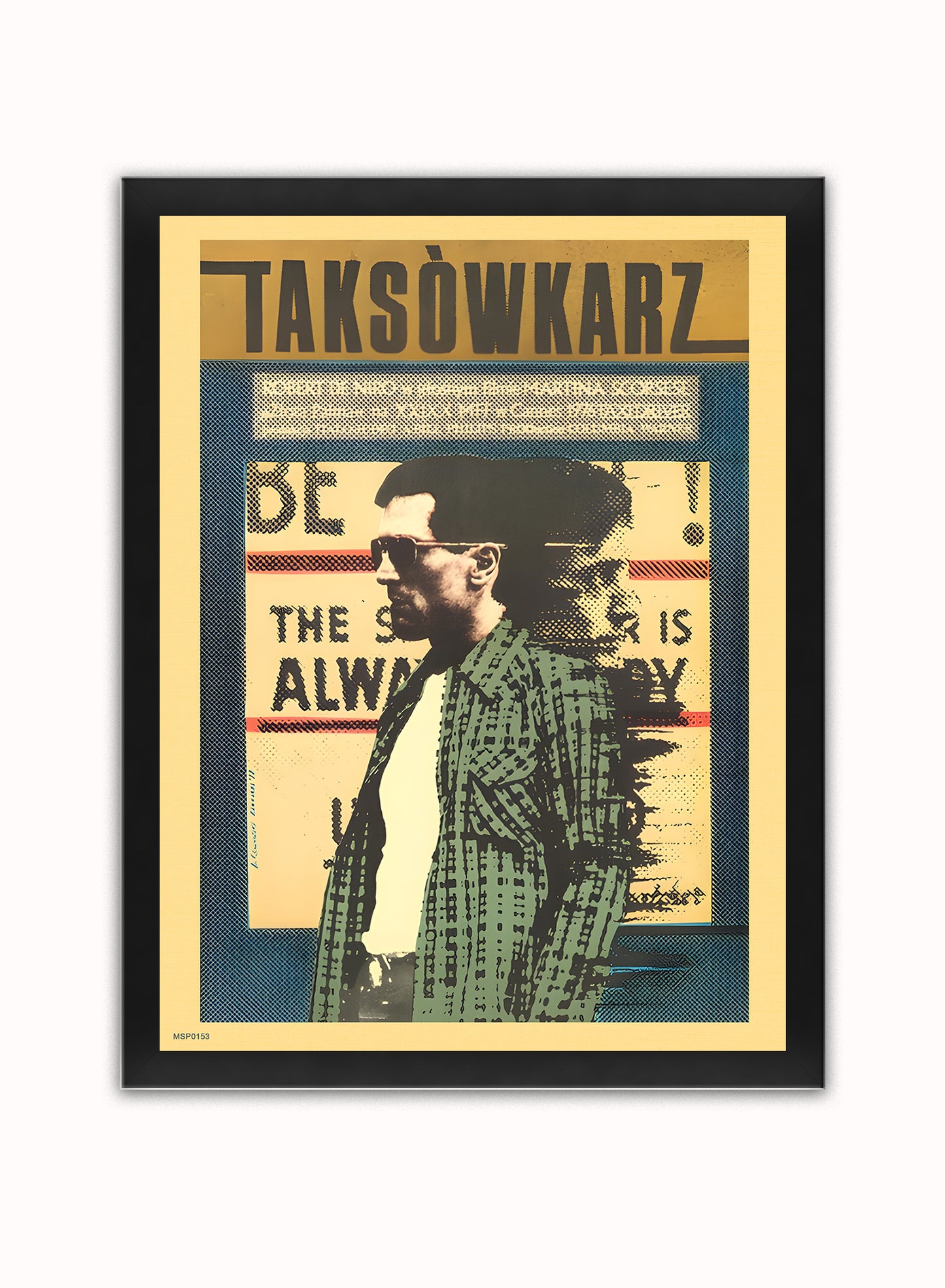 Taxi Driver Polish Movie Poster Vintage Poster Wall Art Print 30x40cm Black Frame
