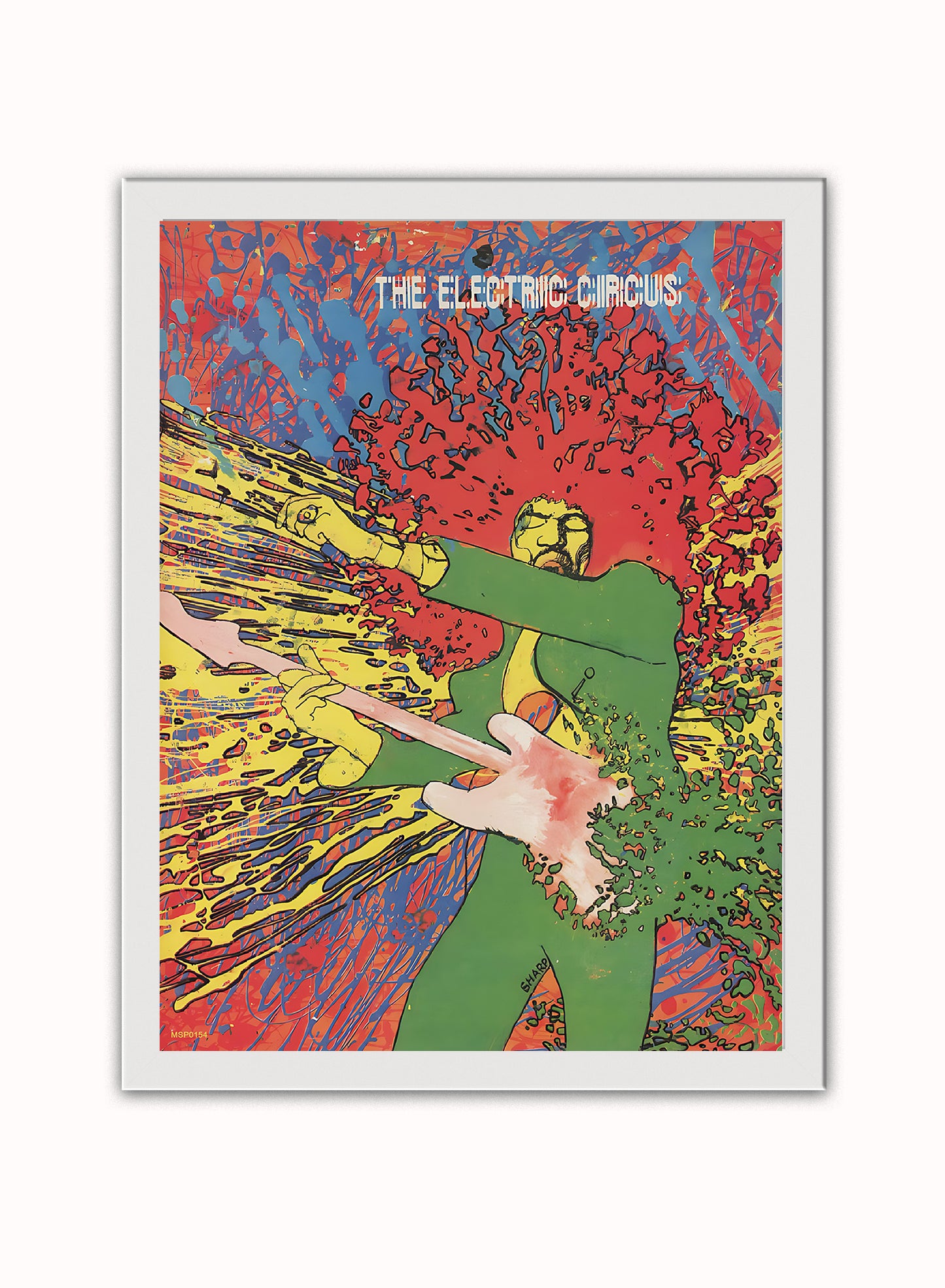JIMI HENDRIX Promotion Poster 1970 Vintage Poster Wall Art Print 30x40cm White Frame