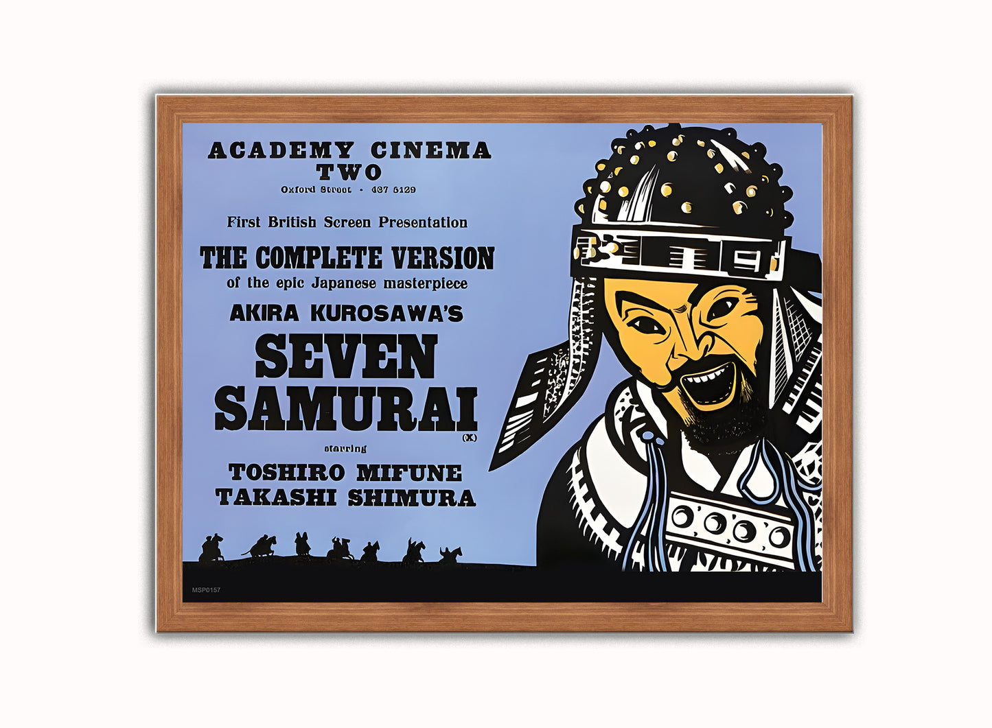 Seven Samurai (1954) Poster Vintage Poster Wall Art Print 30x40cm Dark Wood