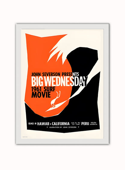 Big Wednesday Surf 1961 Movie Poster Vintage Poster Wall Art Print 30x40cm White Frame
