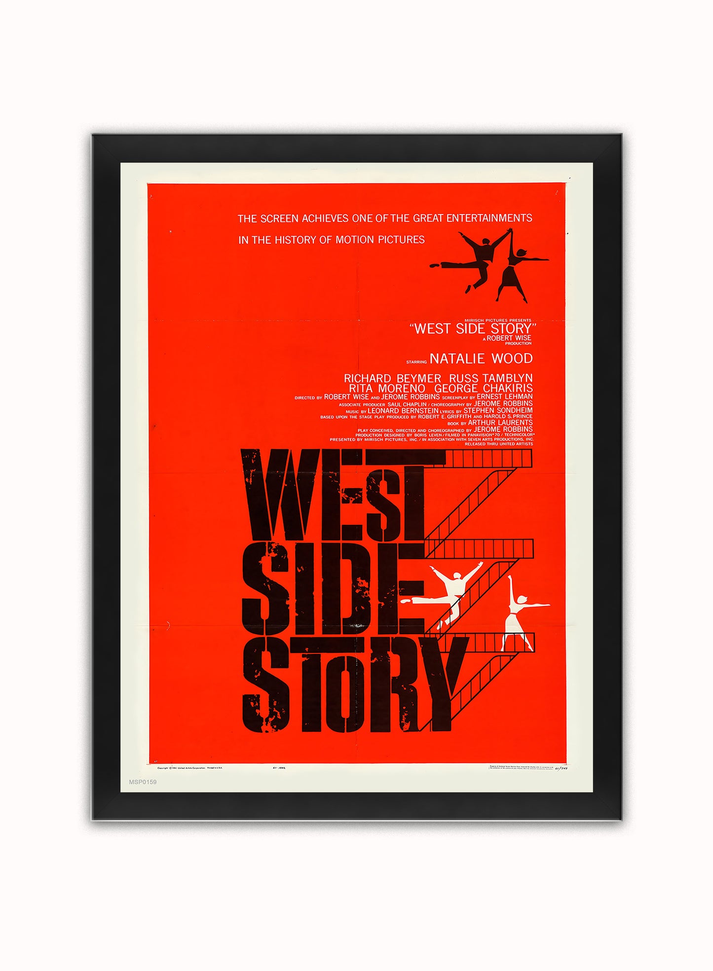 West Side Story Movie Poster Vintage Poster Wall Art Print 30x40cm Black Frame