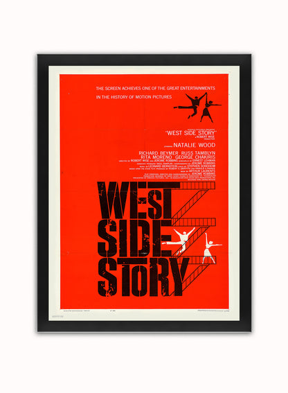 West Side Story Movie Poster Vintage Poster Wall Art Print 30x40cm Black Frame