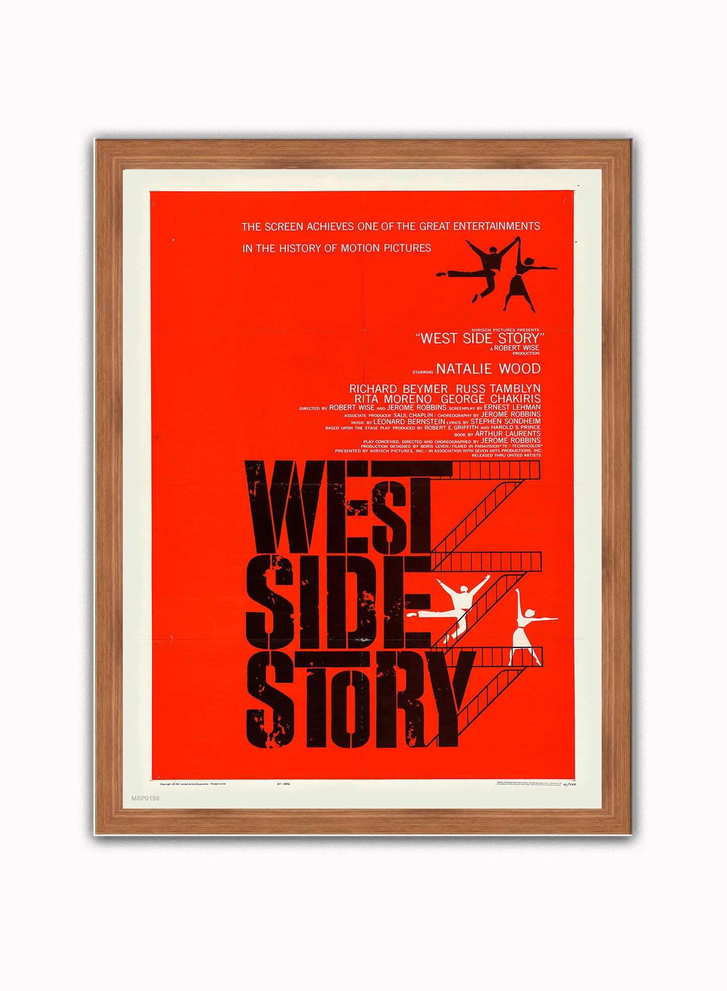 West Side Story Movie Poster Vintage Poster Wall Art Print 30x40cm Dark Wood