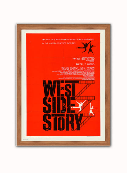 West Side Story Movie Poster Vintage Poster Wall Art Print 30x40cm Dark Wood
