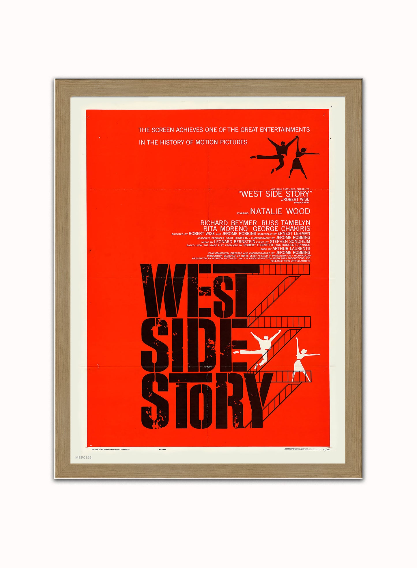 West Side Story Movie Poster Vintage Poster Wall Art Print 30x40cm Light Wood