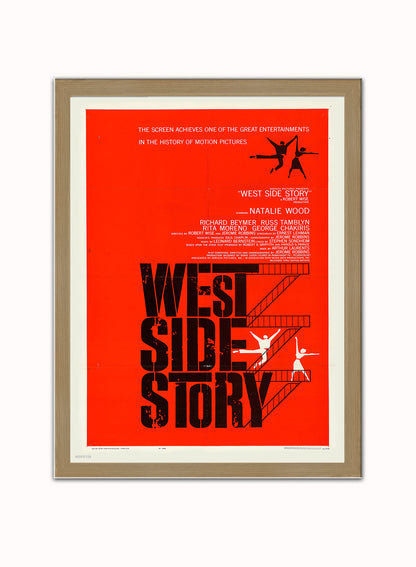 West Side Story Movie Poster Vintage Poster Wall Art Print 30x40cm Light Wood