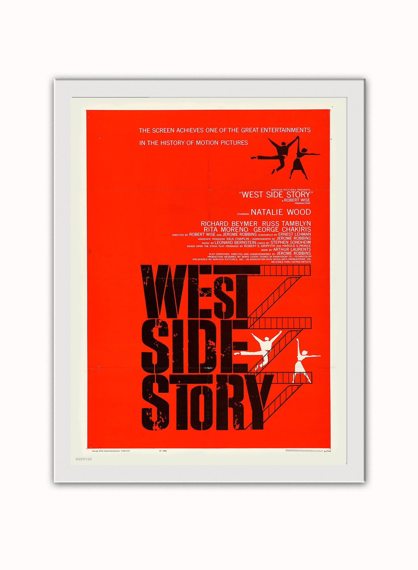 West Side Story Movie Poster Vintage Poster Wall Art Print 30x40cm White Frame