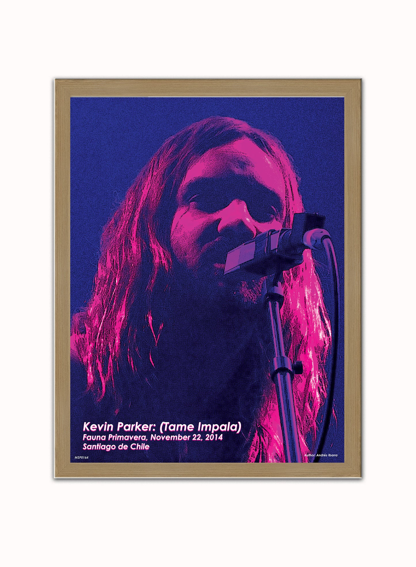 Tame Impala (Kevin Parker) Live Poster Art Print 30x40m Vintage Poster Wall Art Print Light Wood