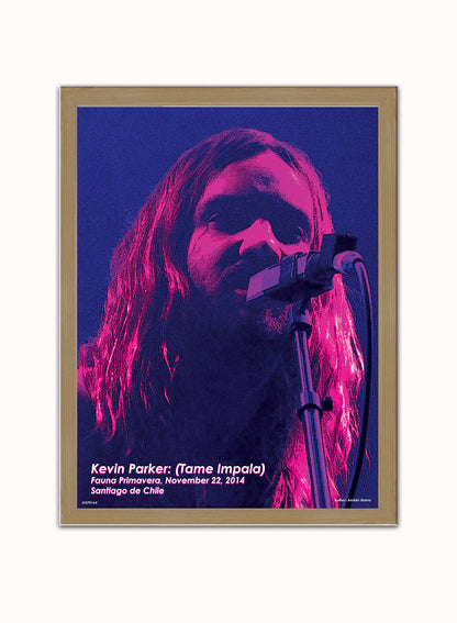 Tame Impala (Kevin Parker) Live Poster Art Print 30x40m Vintage Poster Wall Art Print Light Wood
