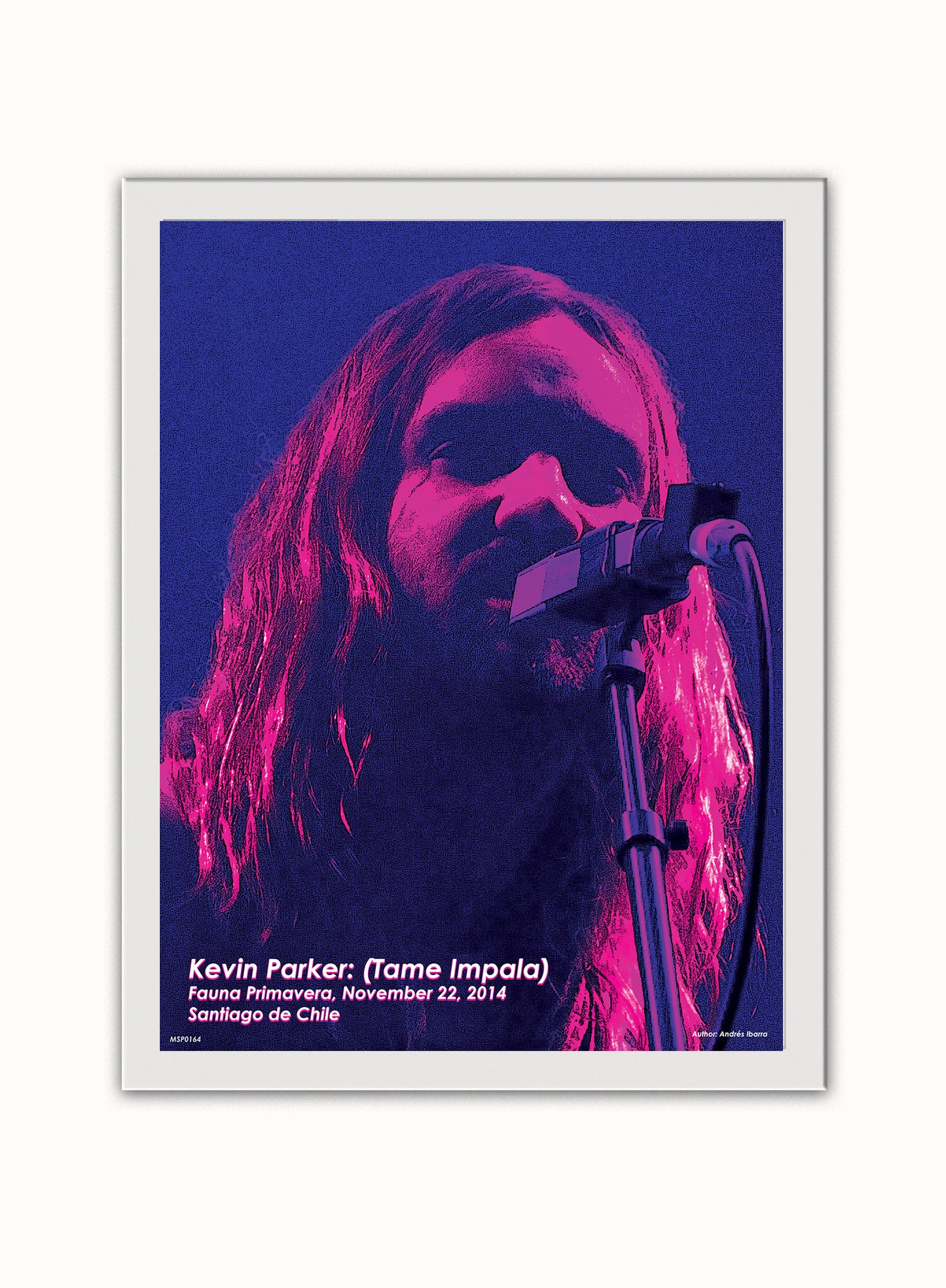 Tame Impala (Kevin Parker) Live Poster Art Print 30x40m Vintage Poster Wall Art Print White Frame