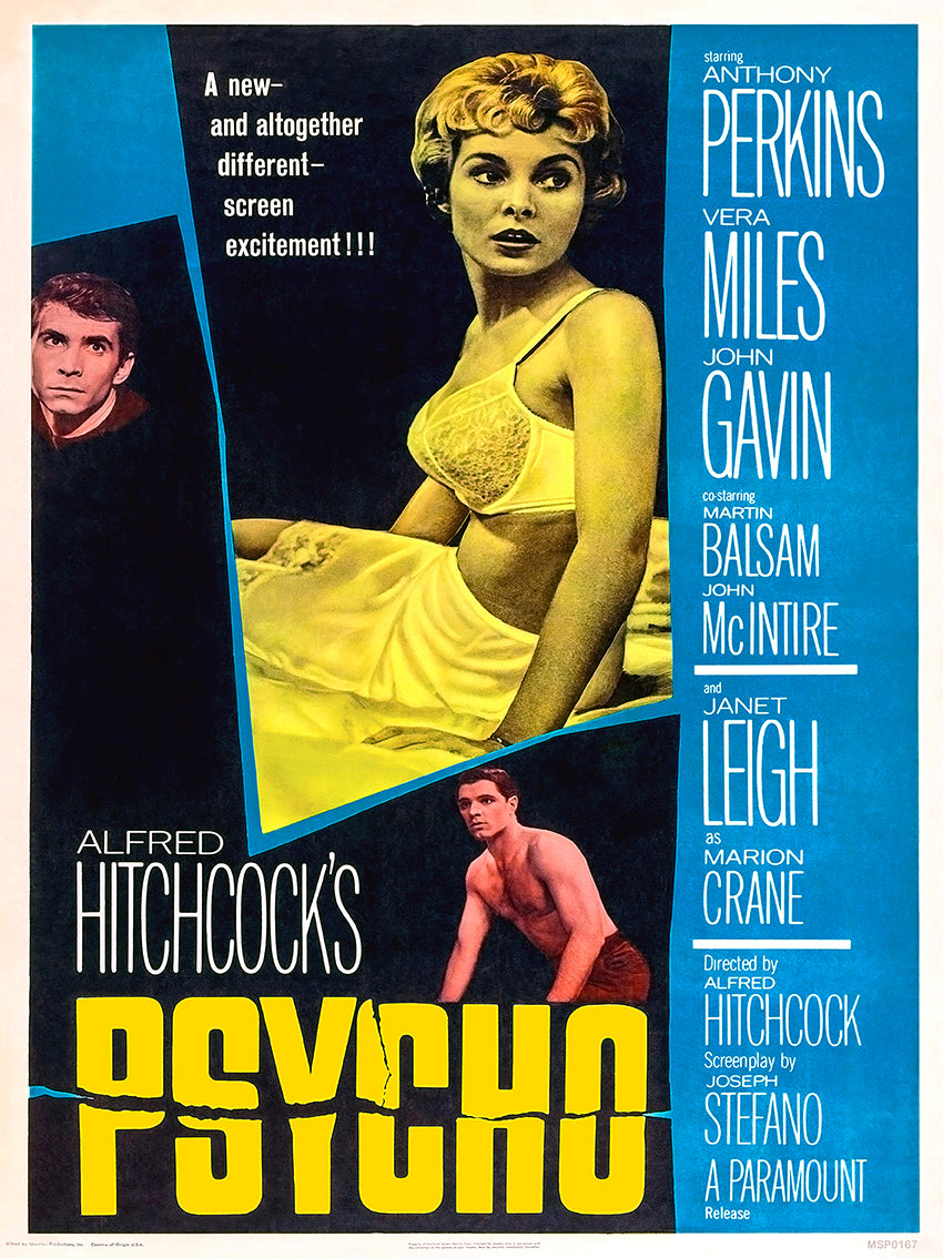 Alfred Hitchcock's Psycho Poster Art Print Vintage Poster Wall Art Print 30x40cm