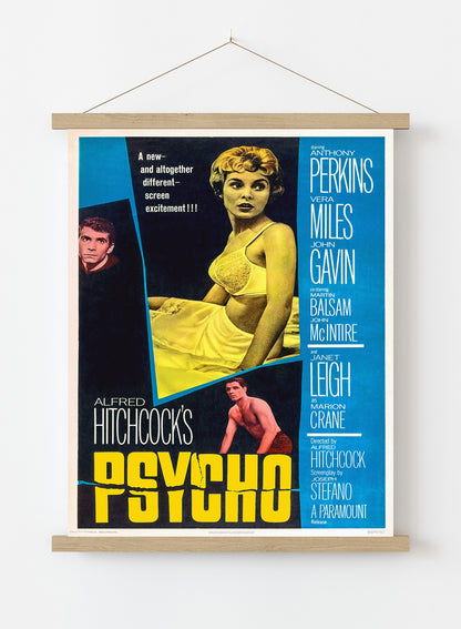 Alfred Hitchcock's Psycho Poster Art Print Vintage Poster Wall Art Print 30x40cm Hanger