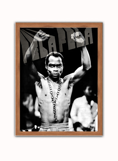 Fela Kuti Poster Art Print 30x40m Vintage Photo Wall Art Print Dark Wood
