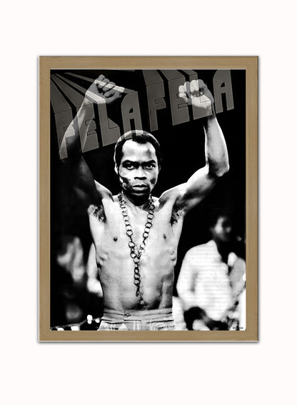 Fela Kuti Poster Art Print 30x40m Vintage Photo Wall Art Print Light Wood