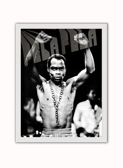 Fela Kuti Poster Art Print 30x40m Vintage Photo Wall Art Print White Frame