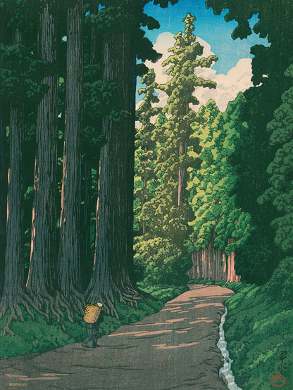 Japenese Art Print by Hasui Kawase "The Road to Nikko" Vintage Poster Print  30x40cm