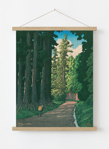 Japenese Art Print by Hasui Kawase "The Road to Nikko" Vintage Poster Print  30x40cm Hanger