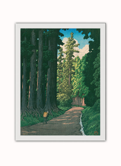 Japenese Art Print by Hasui Kawase "The Road to Nikko" Vintage Poster Print  30x40cm
