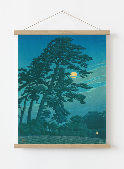Japenese Art Print by Hasui Kawase  "Moon at Magome" Vintage Poster Wall Art 30x40cm Hanger