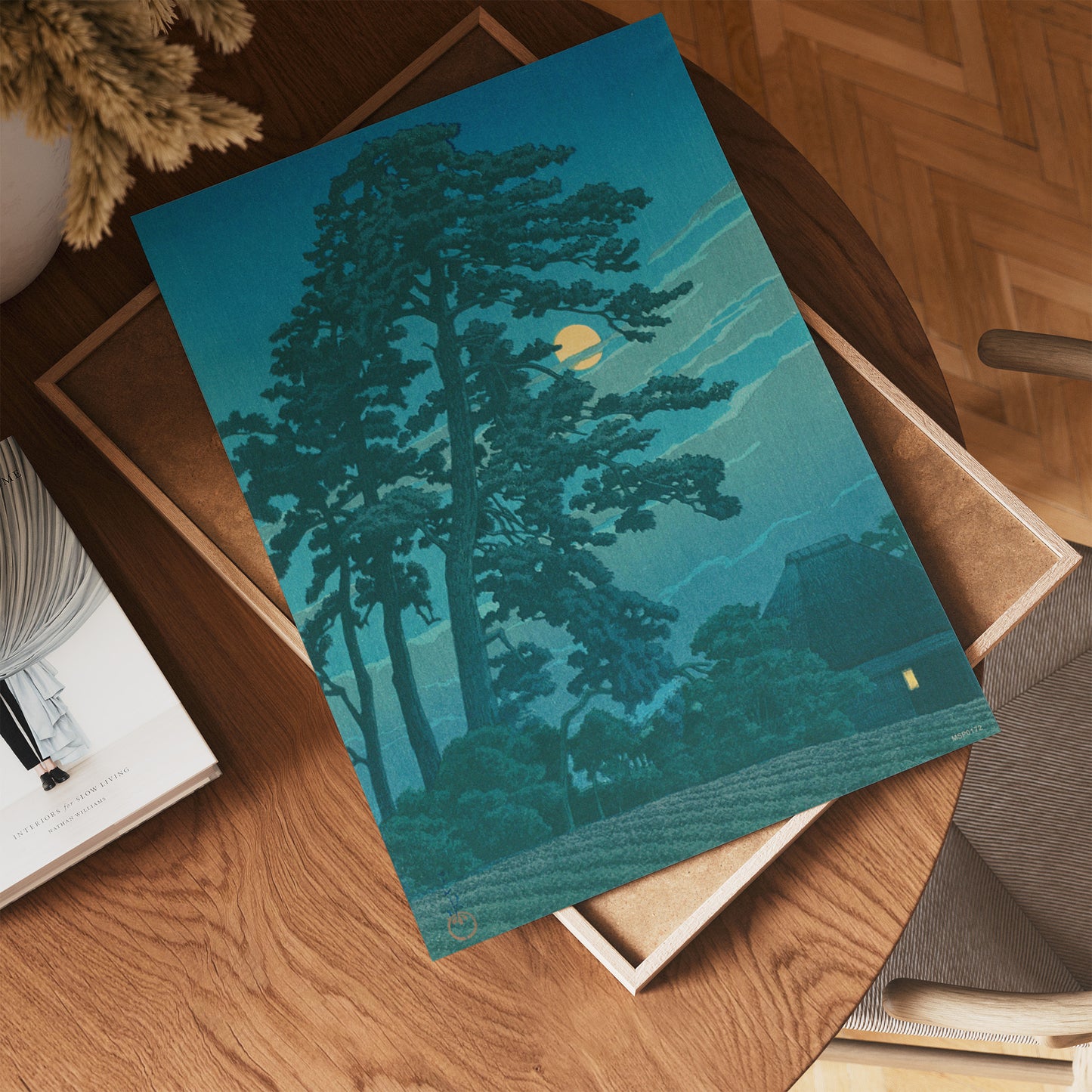 Japenese Art Print by Hasui Kawase  "Moon at Magome" Vintage Poster Wall Art 30x40cm