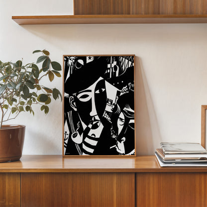 Passagieren-Tinus van Doorn. Art Print Vintage Art Wall Art Print 30x40cm
