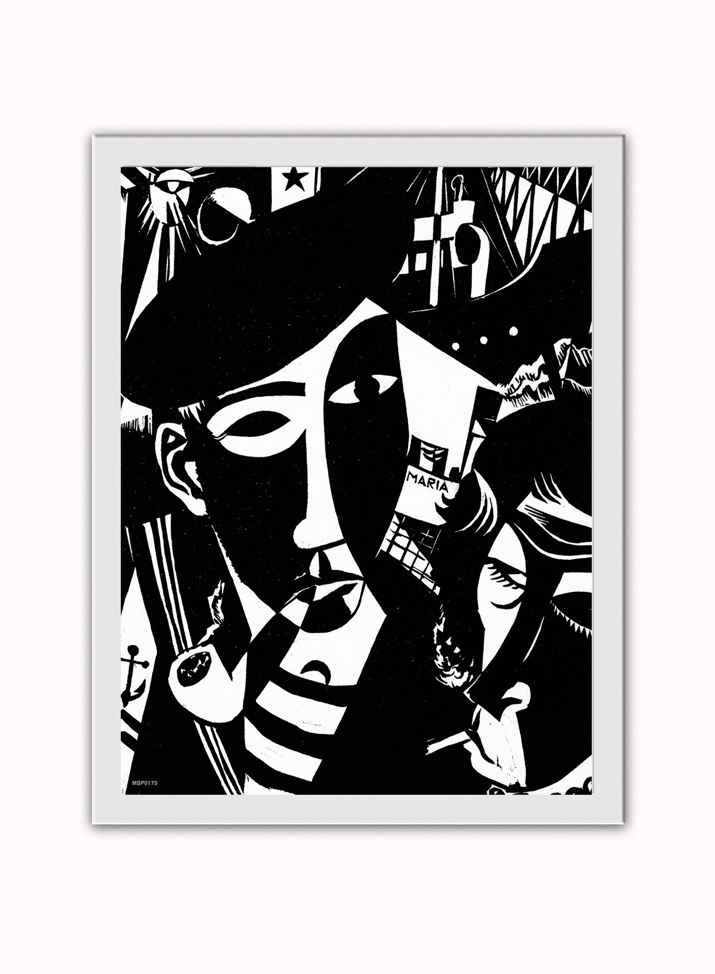 Passagieren-Tinus van Doorn. Art Print Vintage Art Wall Art Print 30x40cm White Frame