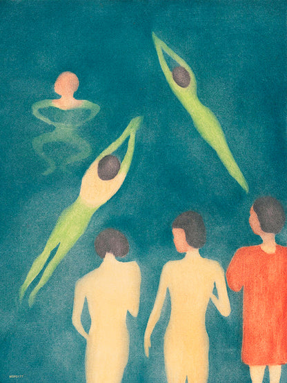 "Boys Bathing" Exhibition poster by Edvard Munch. Art Print Vintage Art Wall Art Print 30x40cm