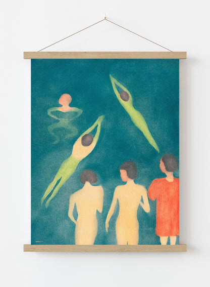 "Boys Bathing" Exhibition poster by Edvard Munch. Art Print Vintage Art Wall Art Print 30x40cm Hanger