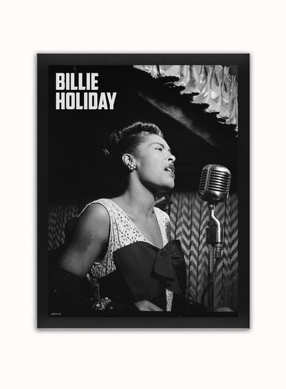 Billie Holiday performing at the Downbeat Club 1947 Poster Art Print 30x40m Vintage Photo Wall Art Print (Copy) Black Frame