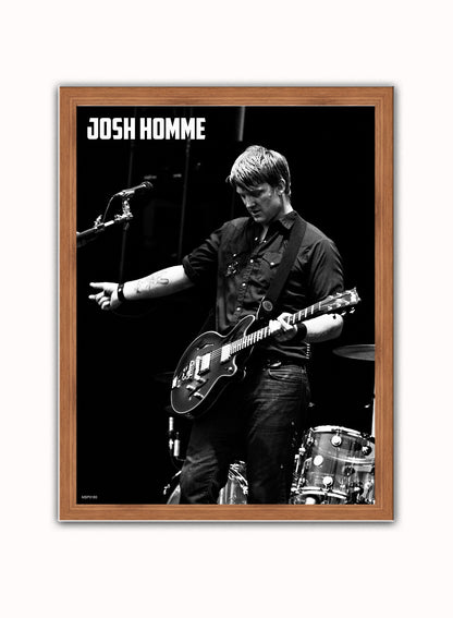 Josh Homme at Wireless Festival, 2007 Poster Art Print 30x40m Vintage Photo Wall Art Print Dark Wood