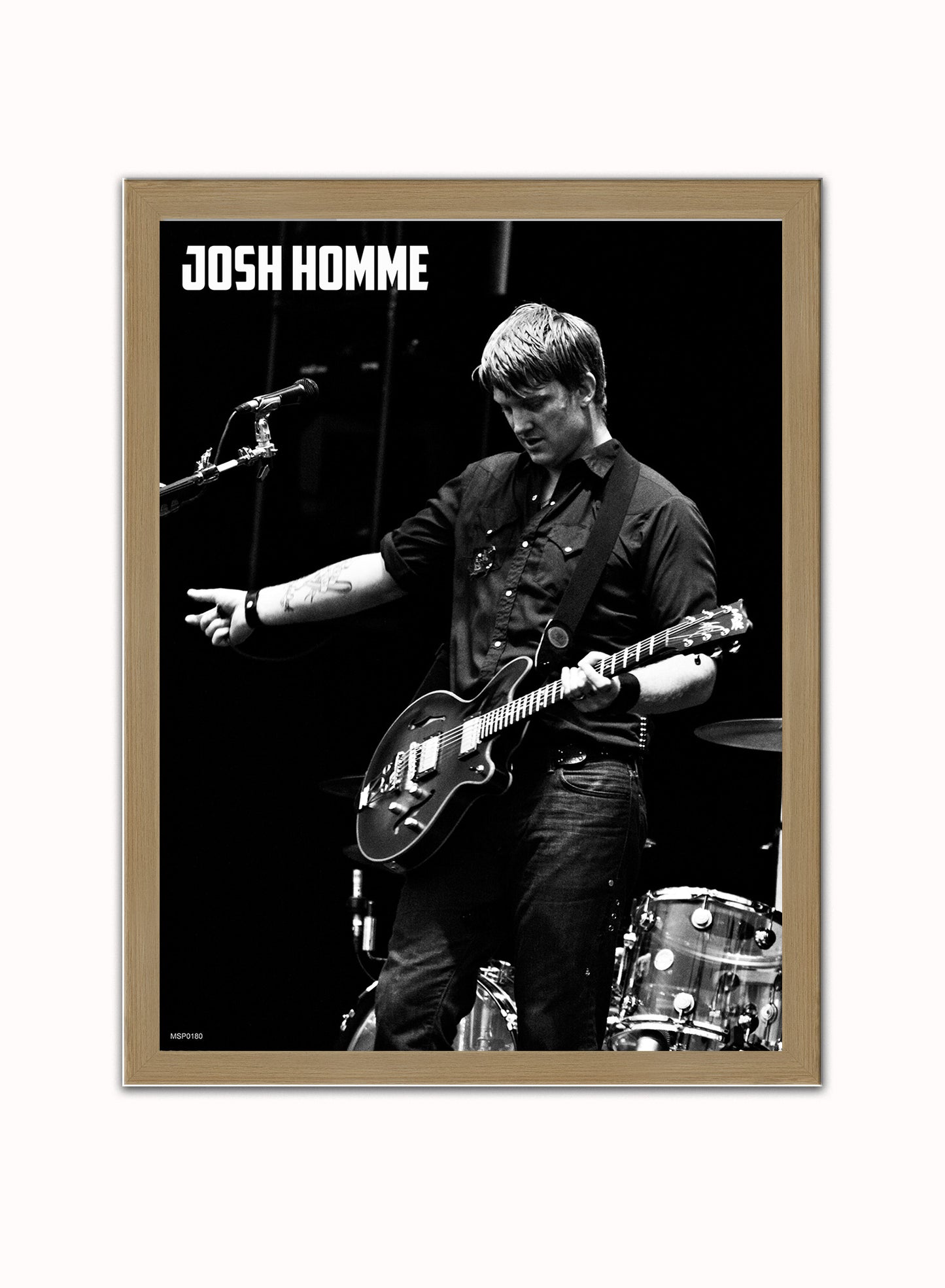 Josh Homme at Wireless Festival, 2007 Poster Art Print 30x40m Vintage Photo Wall Art Print Light Wood