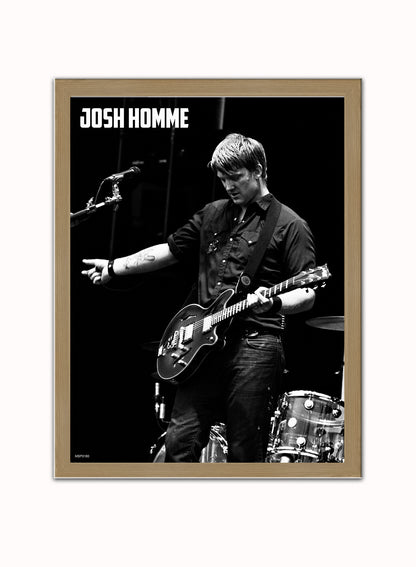 Josh Homme at Wireless Festival, 2007 Poster Art Print 30x40m Vintage Photo Wall Art Print Light Wood