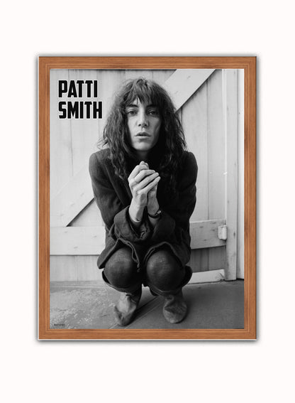 Patti Smith Photo by Frank Stefanko Poster Art Print 30x40m Vintage Photo Wall Art Print Dark Wood