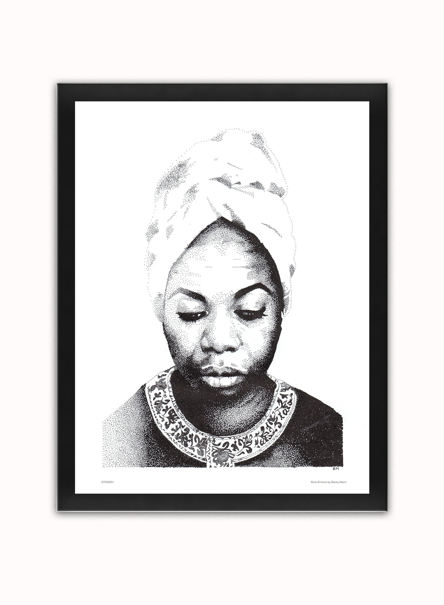 Nina Simone Poster Art Print Vintage Poster Wall Art Print 30x40cm Black Frame