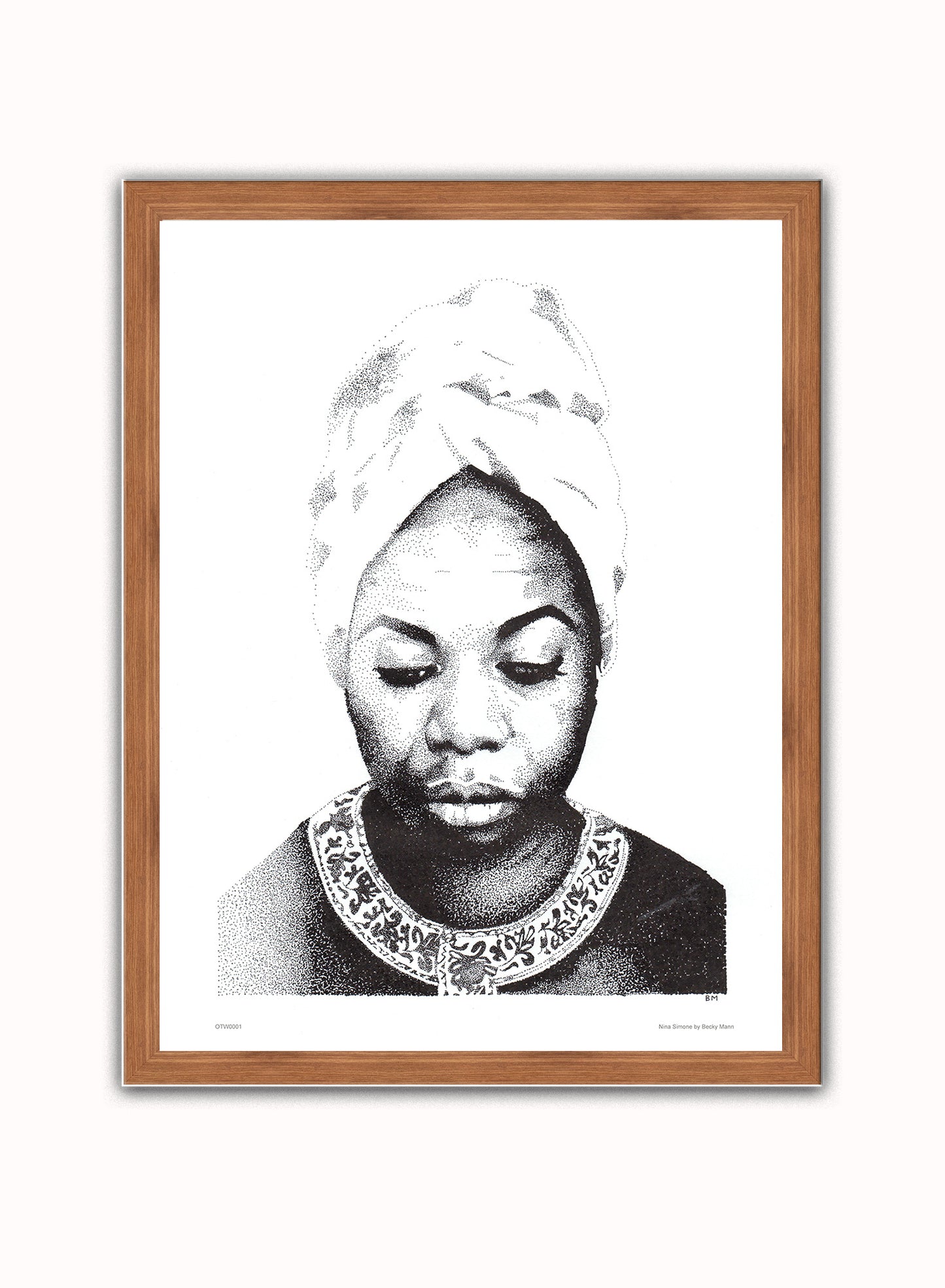 Nina Simone Poster Art Print Vintage Poster Wall Art Print 30x40cm Dark Wood