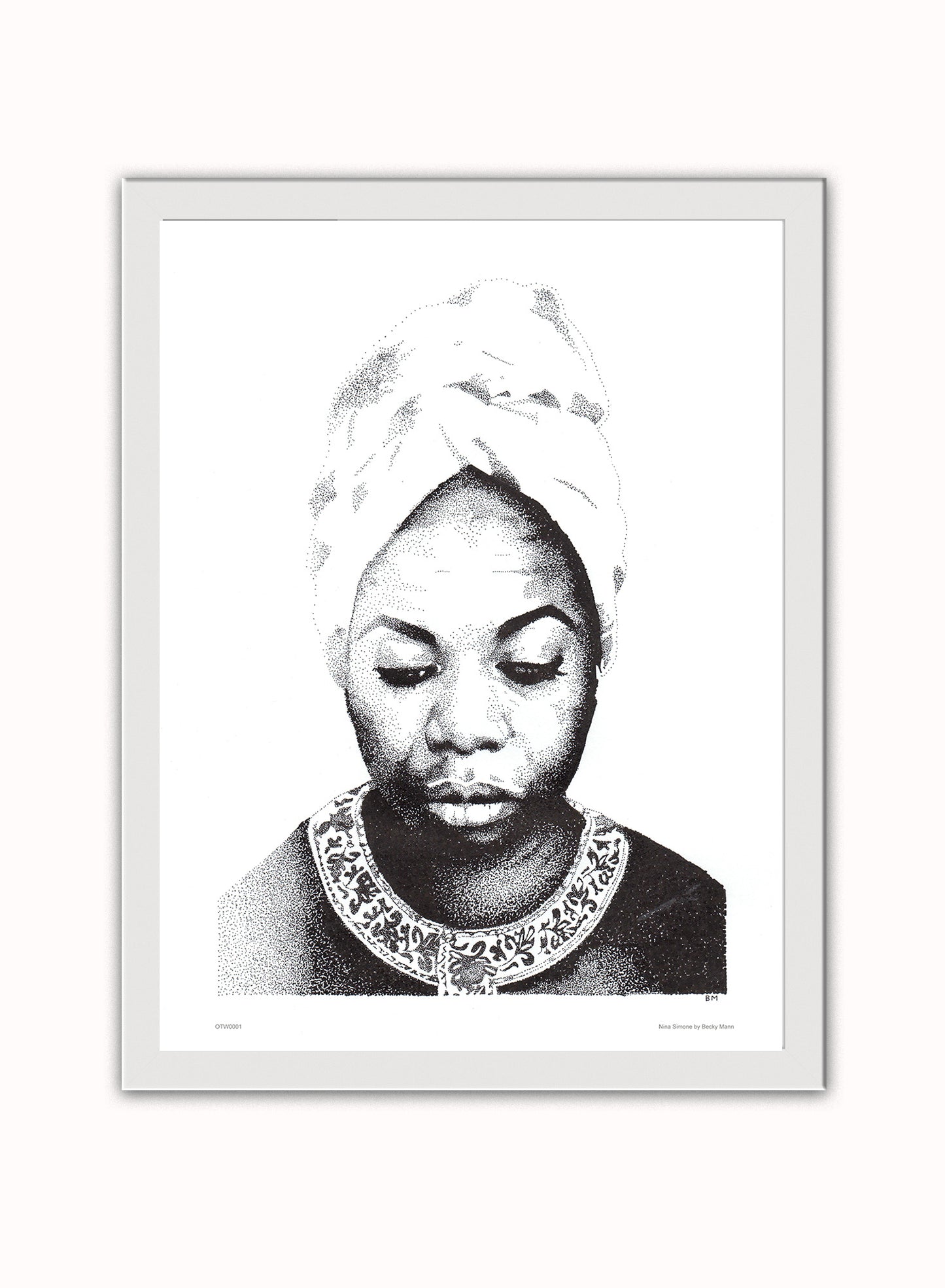 Nina Simone Poster Art Print Vintage Poster Wall Art Print 30x40cm White Frame