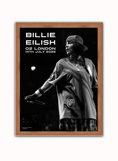 Billie Eilish July 2025 Poster Art Print 30x40m Vintage Poster Wall Art Print Dark Wood