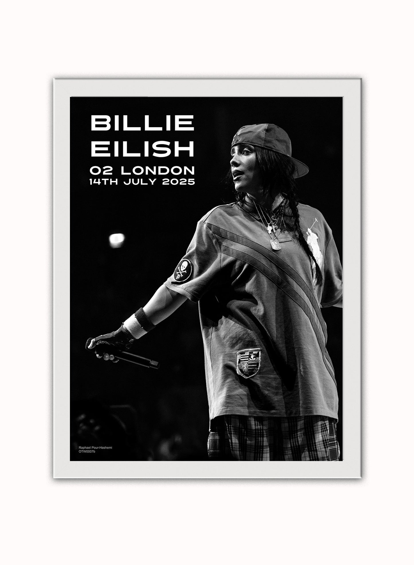 Billie Eilish July 2025 Poster Art Print 30x40m Vintage Poster Wall Art Print White Frame