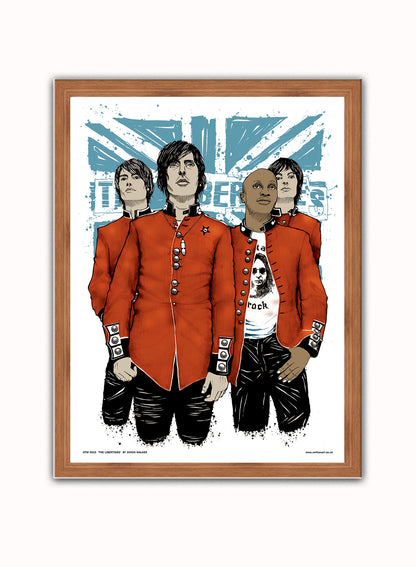 The Libertines, (Pete Doherty,) Poster art Print ( Vintage Poster Wall Art Print 40x30cm Dark Wood