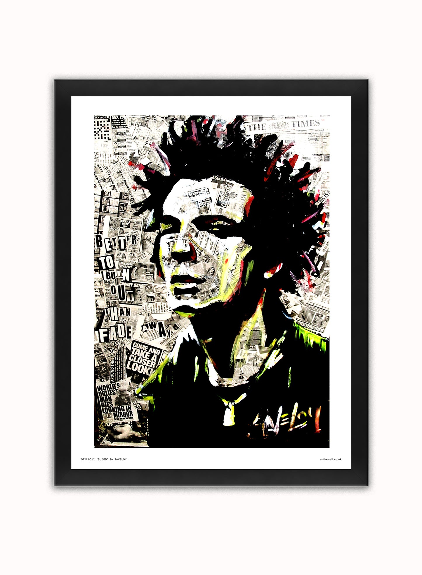 Sid Vicious Sex pistols Poster Art Print Vintage Poster Wall Art Print 30x40cm Black Frame