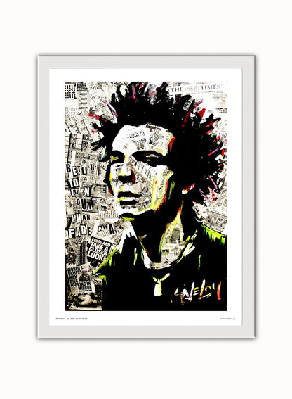 Sid Vicious Sex pistols Poster Art Print Vintage Poster Wall Art Print 30x40cm White Frame