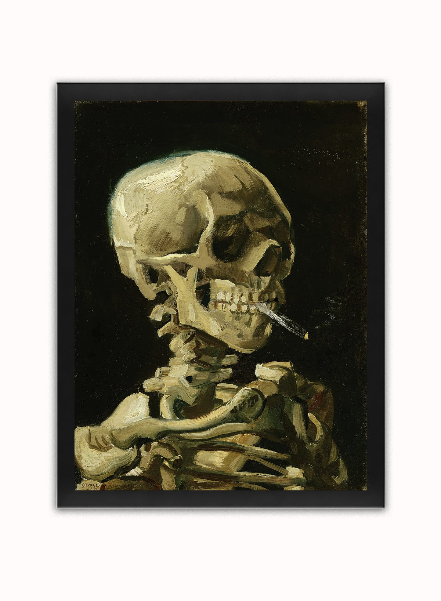 Van Gogh Head of a Skeleton Vintage Poster Wall Art Print 30x40cm Black Frame
