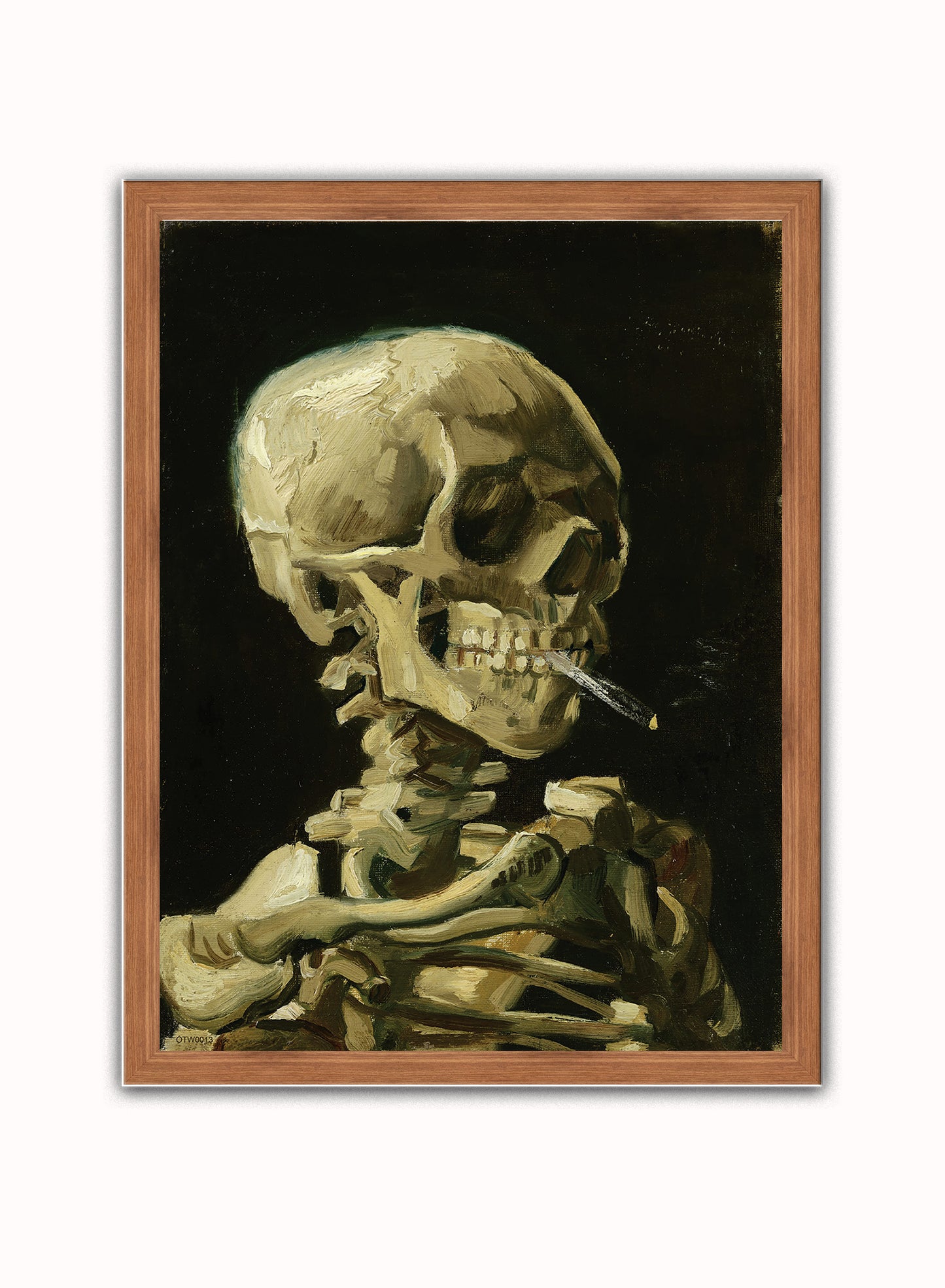 Van Gogh Head of a Skeleton Vintage Poster Wall Art Print 30x40cm Dark Wood