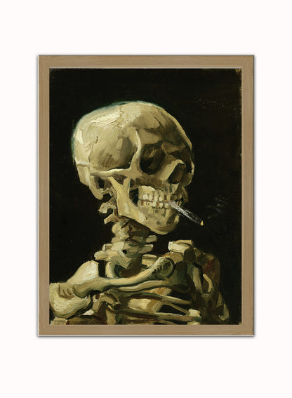 Van Gogh Head of a Skeleton Vintage Poster Wall Art Print 30x40cm Light Wood
