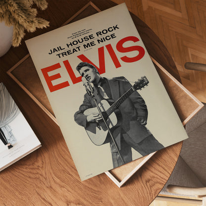 Elvis Presley "Jailhouse Rock" Advertisement 1957 Poster Art Print 30x40m