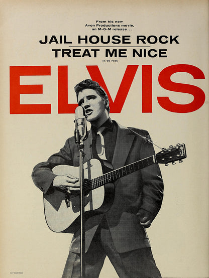 Elvis Presley "Jailhouse Rock" Advertisement 1957 Poster Art Print 30x40m