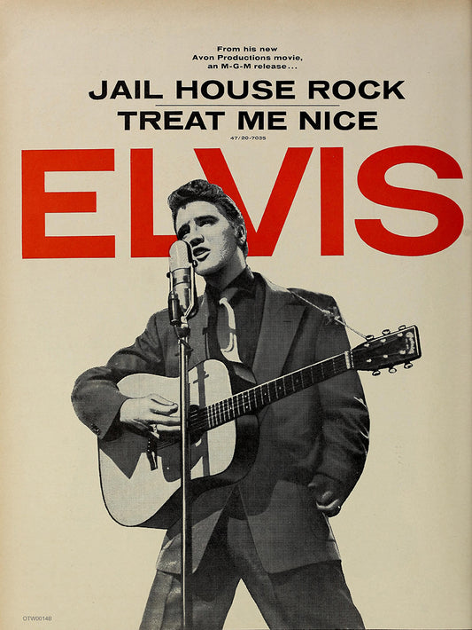 Elvis Presley "Jailhouse Rock" Advertisement 1957 Poster Art Print 30x40m