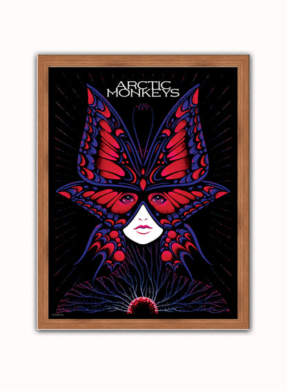 Arctic Monkeys Gig Poster Art Print 30x40m Vintage Poster Wall Art Print Dark Wood